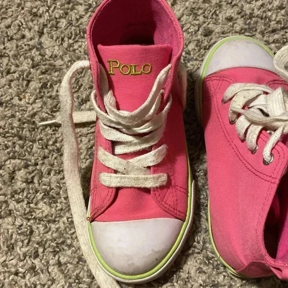 Polo Ralph Lauren kids pink and white sneakers | size 10 - Picture 5 of 7